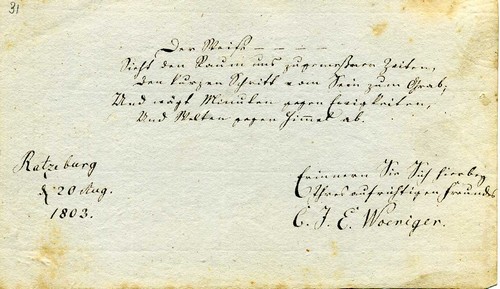 Bild vergrößern: G.J.E. Woeniger, Ratzeburg 1803