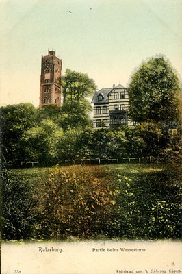 Alter Ratzeburger Wasserturm (Hindenburghöhe), erbaut 1904. Postkarte aus der Sammlung Jochimsen, Ratzeburg.
