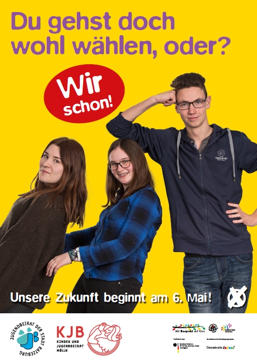 Bild vergrößern: Ratzeburger und Möllner Jugendbeiräte plakatiert mit