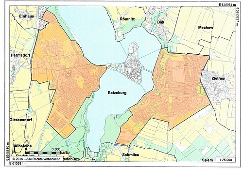 Bild vergrößern: Ausgeweisene Schutzgebiete der Katzenschutzverordnung der Stadt Ratzeburg