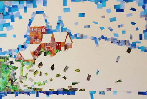 Bild vergrößern: Hier entsteht eines von bisher vier Mosaikbildern »Ein kleines Stückchen Heimat - Ratzeburg in Fotoschnipseln«